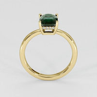 2.16 Ct. Bluish Green Sapphire Ring, 14K Yellow Gold 3