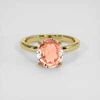 3.00 Ct. Padparadscha Sapphire Ring, 14K Yellow Gold 1