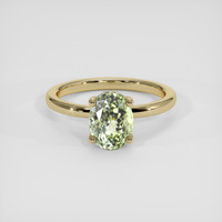 2.20 Ct. Yellowish Green Sapphire Ring, 14K Yellow Gold 1