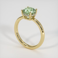3.56 Ct. Green Sapphire Ring, 14K Yellow Gold 2