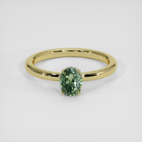 0.90 Ct. Green Sapphire Ring, 14K Yellow Gold 1