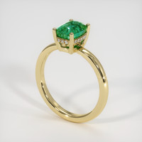 1.06 Ct. Emerald Ring, 18K Yellow Gold 2