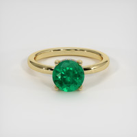 1.50 Ct. Emerald Ring, 18K Yellow Gold 1