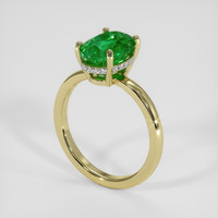2.08 Ct. Emerald Ring, 18K Yellow Gold 2
