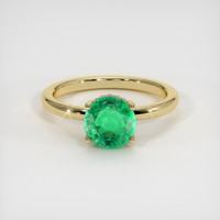 1.02 Ct. Emerald Ring, 18K Yellow Gold 1