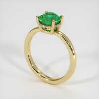 1.02 Ct. Emerald Ring, 18K Yellow Gold 2