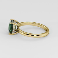 2.16 Ct. Bluish Green Sapphire Ring, 18K Yellow Gold 4