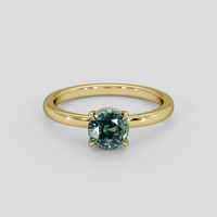 1.55 Ct. Bluish Green Sapphire Ring, 18K Yellow Gold 1