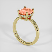 3.00 Ct. Padparadscha Sapphire Ring, 18K Yellow Gold 2