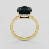 5.57 Ct. Bluish Green Sapphire Ring, 18K Yellow Gold 3
