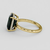5.57 Ct. Bluish Green Sapphire Ring, 18K Yellow Gold 4