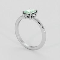 0.81 Ct. Bluish Green Sapphire Ring, Platinum 950 2