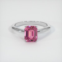 2.08 Ct. Pink Sapphire Ring, 14K White Gold 1