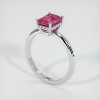 2.08 Ct. Pink Sapphire Ring, 14K White Gold 2