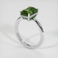 3.55 Ct. Green Sapphire Ring, 14K White Gold 2
