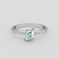 0.81 Ct. Bluish Green Sapphire Ring, 14K White Gold 1