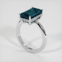 3.77 Ct. Sapphire Ring, 14K White Gold 2