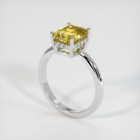 3.05 Ct. Yellow Sapphire Ring, 14K White Gold 2