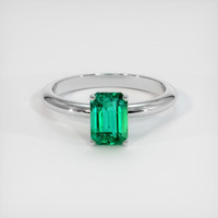 1.12 Ct. Emerald Ring, 18K White Gold 1
