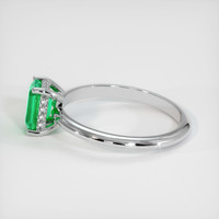 0.74 Ct. Emerald Ring, 18K White Gold 4