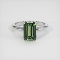 3.55 Ct. Green Sapphire Ring, 18K White Gold 1