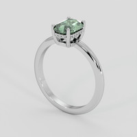 1.44 Ct. Green Sapphire Ring, 18K White Gold 2