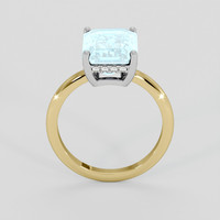 4.03 Ct. Blue Aquamarine Ring, 14K White & Yellow 3