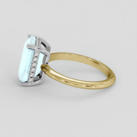 4.03 Ct. Blue Aquamarine Ring, 14K White & Yellow 4