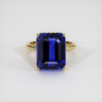 10.79 Ct. Blue Sapphire Ring, 14K Yellow Gold 1