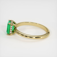 0.74 Ct. Emerald Ring, 18K Yellow Gold 4