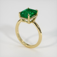 3.31 Ct. Emerald Ring, 18K Yellow Gold 2