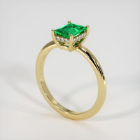 0.87 Ct. Emerald Ring, 18K Yellow Gold 2