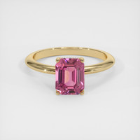 2.08 Ct. Pink Sapphire Ring, 18K Yellow Gold 1