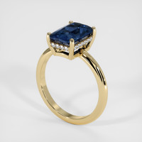 2.09 Ct. Blue Sapphire Ring, 18K Yellow Gold 2