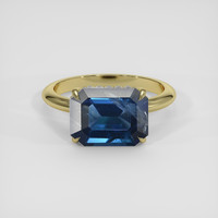 4.27 Ct. Blue Sapphire Ring, 18K Yellow Gold 1