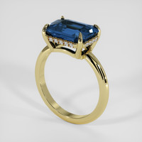 4.27 Ct. Blue Sapphire Ring, 18K Yellow Gold 2