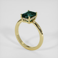 2.52 Ct. Bluish Green Sapphire Ring, 18K Yellow Gold 2
