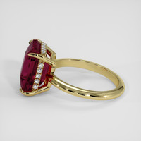 7.18 Ct. Reddish Pink Sapphire Ring, 18K Yellow Gold 4