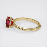 1.39 Ct. Reddish Pink Sapphire Ring, 18K Yellow Gold 4