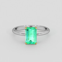 1.73 Ct. Emerald Ring, 18K Yellow & White 1