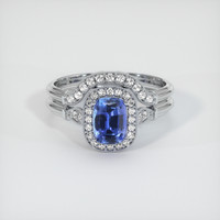 1.00 Ct. Blue Sapphire Ring, Platinum 950 1