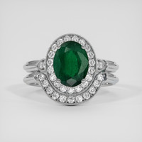 2.11 Ct. Emerald Ring, Platinum 950 1