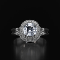 1.34 Ct. White Sapphire Ring, Platinum 950 1