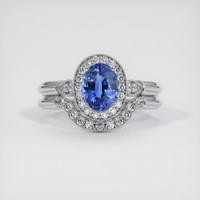 1.33 Ct. Blue Sapphire Ring, 10K White Gold 1