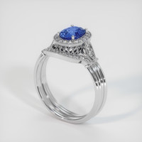 1.33 Ct. Blue Sapphire Ring, 10K White Gold 2