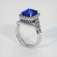 3.66 Ct. Blue Sapphire Ring, 14K White Gold 2