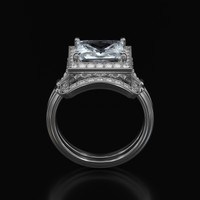 2.58 Ct. White Sapphire Ring, 14K White Gold 3