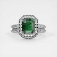 2.10 Ct. Emerald Ring, 18K White Gold 1