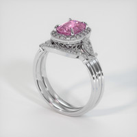 1.73 Ct. Pink Sapphire Ring, 18K White Gold 2