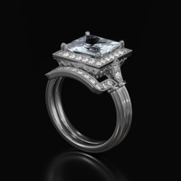 2.58 Ct. White Sapphire Ring, 18K White Gold 2